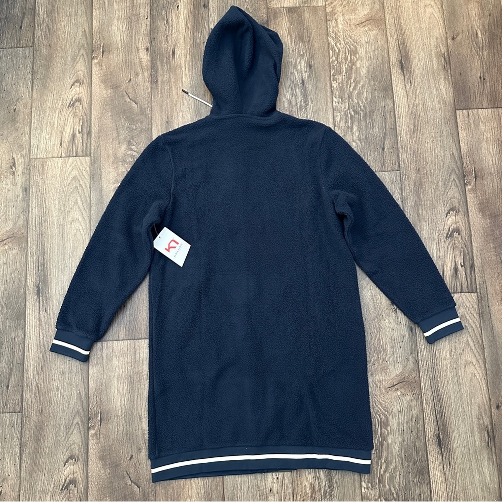 Kari Traa Rothe L Hood Fleece Long Fit Zip Up Hoodie Women’s Size L Blue - Picture 10 of 11